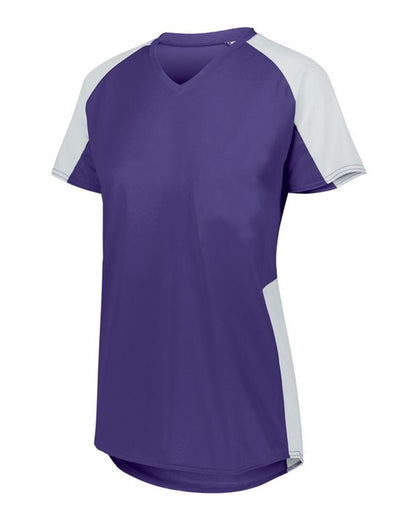 Augusta Sportswear Girls' Cutter Jersey 1523 #color_Purple/ White