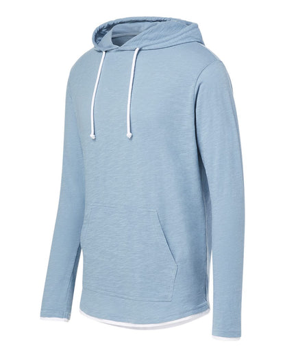 MV Sport Unisex Miles Slub Hooded Long Sleeve T-Shirt 24401 #color_Light Denim Heather