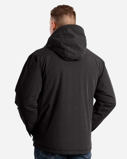 Berne Apparel Men's Highland Quilt-Lined Micro-Duck Hooded Jacket HJ67 #colormdl_Black
