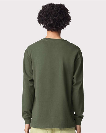 American Apparel Unisex Super Heavyweight Long Sleeve Pocket Tee 9410 #colormdl_Lieutenant