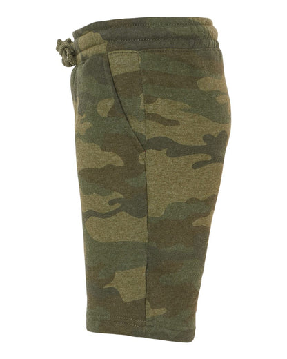 Independent Trading Co. Youth Lightweight Special Blend Fleece Shorts PRM16SRT #color_Forest Camo Heather