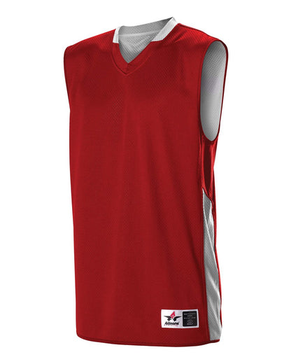 Alleson Athletic Single Ply Reversible Jersey 589RSP #color_Red/ White