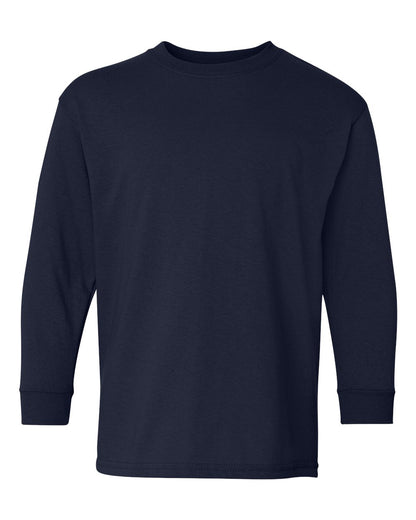 Gildan Heavy Cotton™ Youth Long Sleeve T-Shirt 5400B #color_Navy