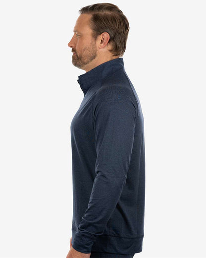 Burnside Men's Dawn to Dusk Quarter-Zip Pullover 8167 #colormdl_Heather Ink Blue