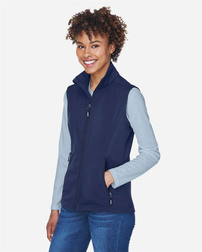 CORE365 Women's Cruise Two-Layer Fleece Bonded Soft Shell Vest CE701W #colormdl_Classic Navy