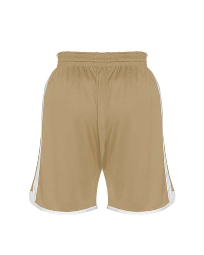 Alleson Athletic Youth Crossover Reversible Shorts 590PSPY #color_Vegas Gold/ White