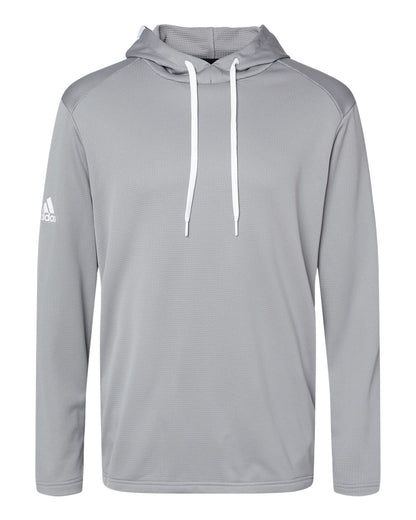 Adidas Men's Textured Mixed Media Midweight Hooded Sweatshirt A530 #color_Grey Three