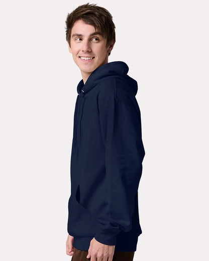 JERZEES Unisex Ultimate CVC Hooded Sweatshirt IC49MR #colormdl_J. Navy