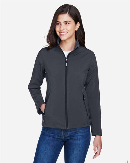 CORE365 Women's Cruise Two-Layer Fleece Bonded Soft Shell Jacket 78184 #colormdl_Carbon