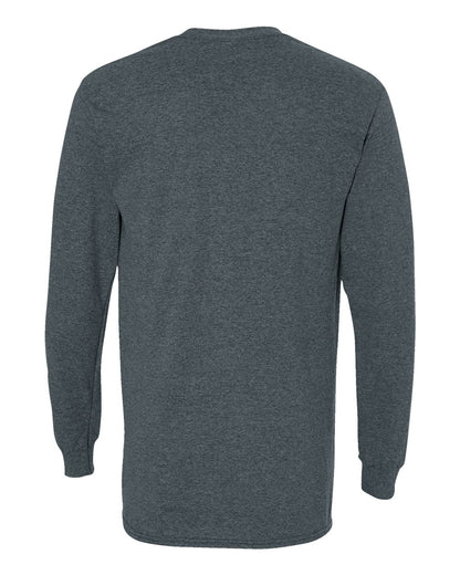 Gildan Unisex Heavy Cotton™ Long Sleeve T-Shirt 5400 #color_Dark Heather