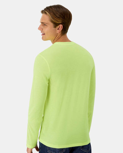 Hanes Unisex Cool DRI® Cotton Touch Long Sleeve T-Shirt 484L #colormdl_Safety Green