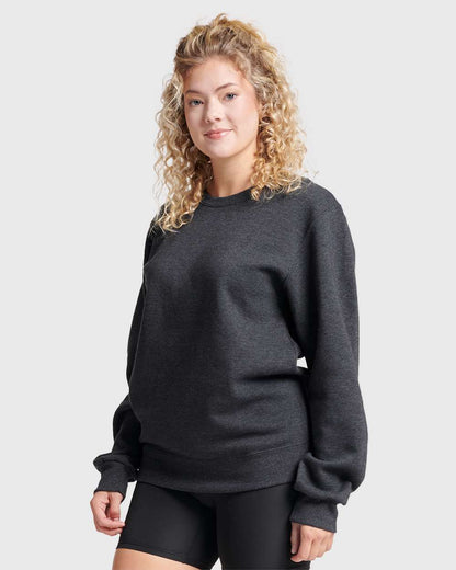 JERZEES Unisex Eco™ Premium Blend Ring-Spun Crewneck Sweatshirt 701MR #colormdl_Black Ink Heather