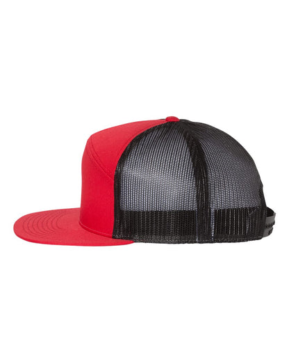 Richardson Seven-Panel Trucker Cap 168 #color_Red/ Black