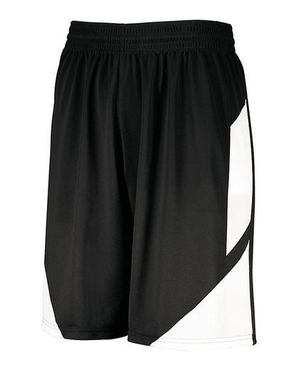 Augusta Sportswear Step-Back Basketball Shorts 1733 #color_Black/ White