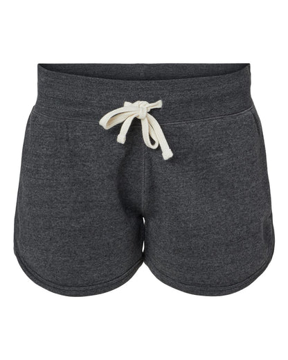 J. America Women's Fleece Shorts 8856 #color_Black Triblend