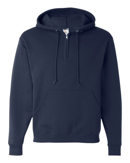 JERZEES Unisex NuBlend® Quarter-Zip Hooded Sweatshirt 994MR #color_J. Navy