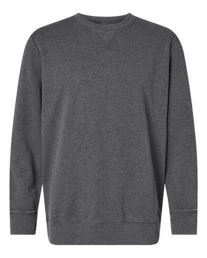 LAT Unisex Vintage Wash Fleece Crewneck Sweatshirt 6935 #color_Washed Black