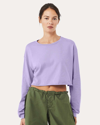 BELLA + CANVAS FWD Fashion Women's Crop Long Sleeve Tee 6501 #colormdl_Dark Lavender