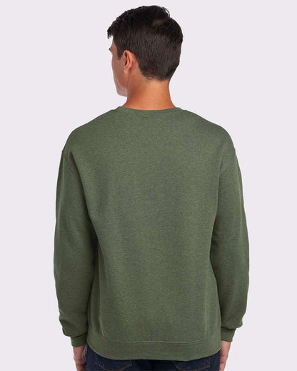 JERZEES Unisex NuBlend® Crewneck Sweatshirt 562MR #colormdl_Military Green Heather