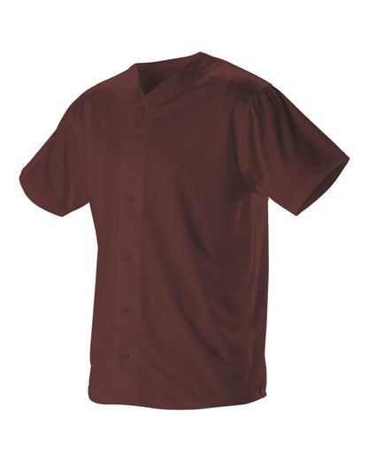 Alleson Athletic Full Button Lightweight Baseball Jersey 52MBFJ #color_Maroon