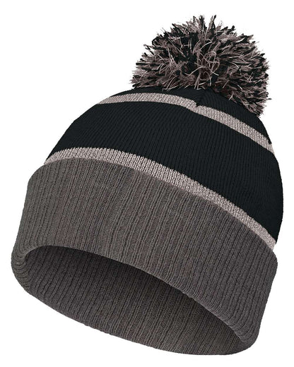 Holloway 8 1/2" Reflective Knit Beanie 223816 #color_Black/ Carbon