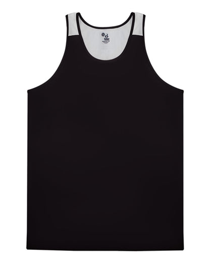 Alleson Athletic Men's Ventback Singlet Tank Top 8668 #color_Black/ White