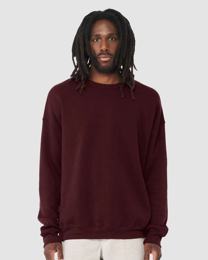 BELLA + CANVAS Unisex Sponge Fleece Drop Shoulder Crewneck Sweatshirt 3945 #colormdl_Maroon