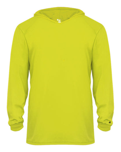 Badger Youth B-Core Long Sleeve Hooded T-Shirt 2105 #color_Safety Yellow