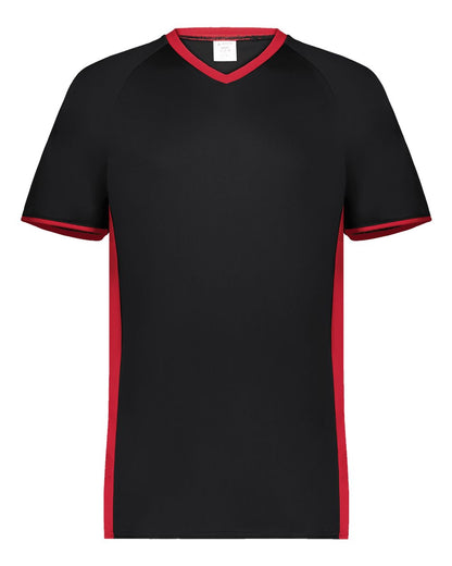 Augusta Sportswear Cutter V-Neck Jersey 6907 #color_Black/ Scarlet