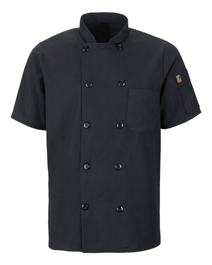 Chef Designs Mimix™ Short Sleeve Chef Coat with OilBlok 046X #color_Black
