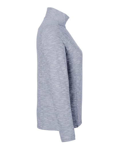 North End Women's Eclipse Jacquard Quarter-Zip Pullover NE415W #color_Classic Navy Heather
