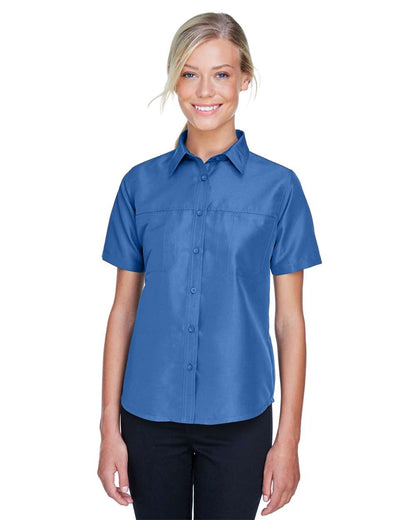 Harriton Women's Key West Short Sleeve Performance Staff Shirt M580W #colormdl_Pool Blue