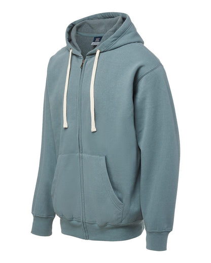 MV Sport Unisex Vintage Fleece Full-Zip Hooded Sweatshirt 22132 #color_Marine