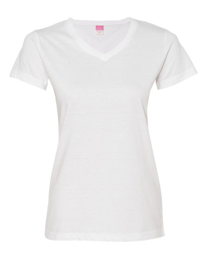 LAT Women's Fine Jersey V-Neck Tee 3507 #color_White