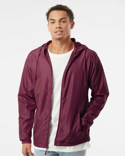 Independent Trading Co. Lightweight Windbreaker Full-Zip Jacket EXP54LWZ #colormdl_Maroon