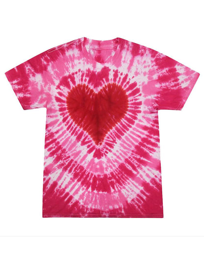 Colortone Youth Shapes Tie-Dyed T-Shirt 1150Y #color_Pink Heart