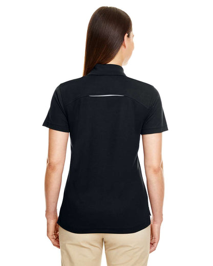 CORE365 Women's Radiant Performance Piqué Polo with Reflective Piping 78181R #colormdl_Black