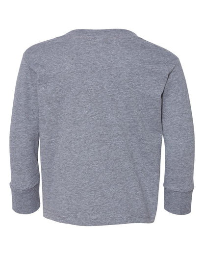 Rabbit Skins Toddler Fine Jersey Long Sleeve Tee 3302 #color_Granite Heather