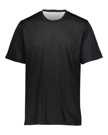 Augusta Sportswear Youth Short Sleeve Mesh Reversible Jersey 1603 #color_Black/ White