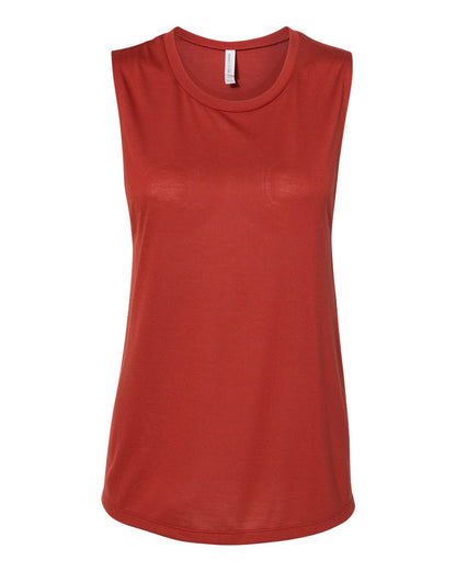 BELLA + CANVAS Women's Flowy Scoop Muscle Tank 8803 #color_Brick