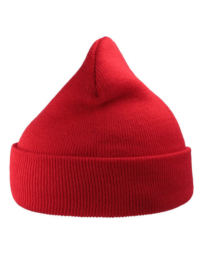 Atlantis Headwear Sustainable 12" Knit Beanie WIND #color_Red