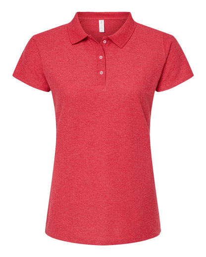 Tultex Women's 50/50 Sport Pique Polo 401 #color_Heather Red