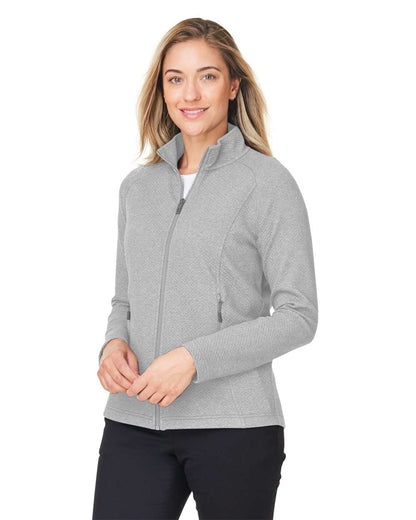 North End Women's Spirit Textured Full-Zip NE727W #colormdl_Platinum Heather