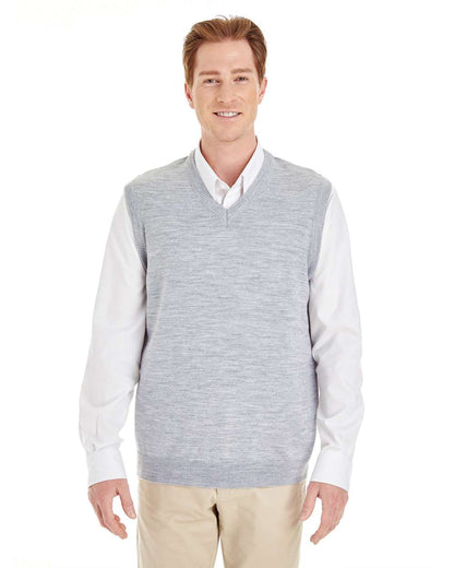 Harriton Men's Pilbloc™ V-Neck Sweater Vest M415 #colormdl_Grey Heather