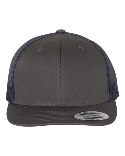 YP Classics Retro Trucker Cap 6606 #color_Charcoal/ Navy