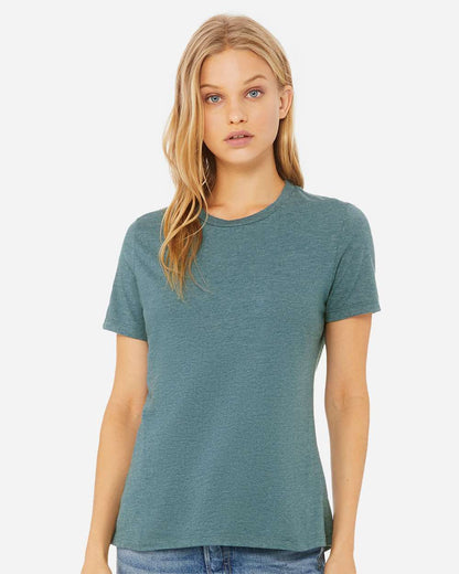 BELLA + CANVAS Women’s Relaxed Fit Heather CVC Tee 6400CVC #colormdl_Heather Deep Teal
