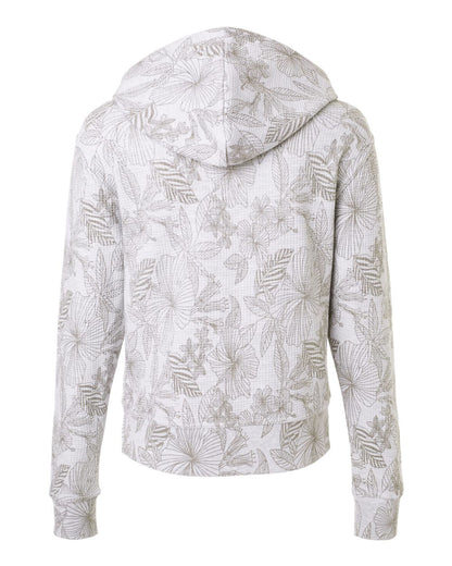 MV Sport Women's Maddie Floral Print Hooded Sweatshirt W24105 #color_Ash