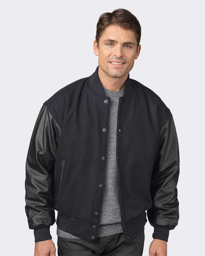 Burk's Bay Classic Varsity Jacket 5000T #colormdl_Black