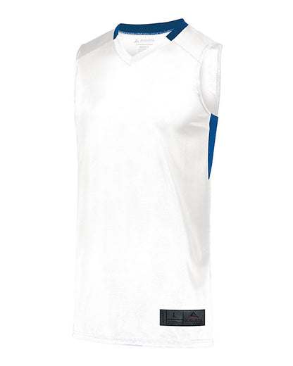 Augusta Sportswear Youth Step-Back Basketball Jersey 1731 #color_White/ Royal