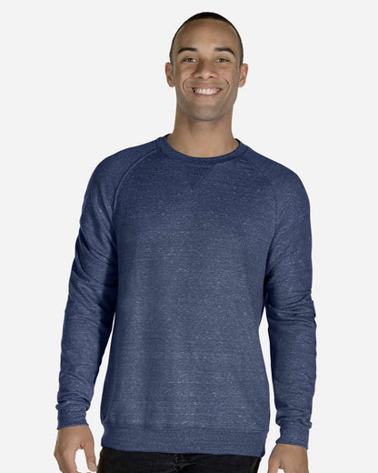 JERZEES Unisex Snow Heather French Terry Crewneck Sweatshirt 91MR #colormdl_Navy
